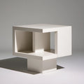 Biały matowy stolik kawowy z płyty MDF 60 x 60 x 45 cm