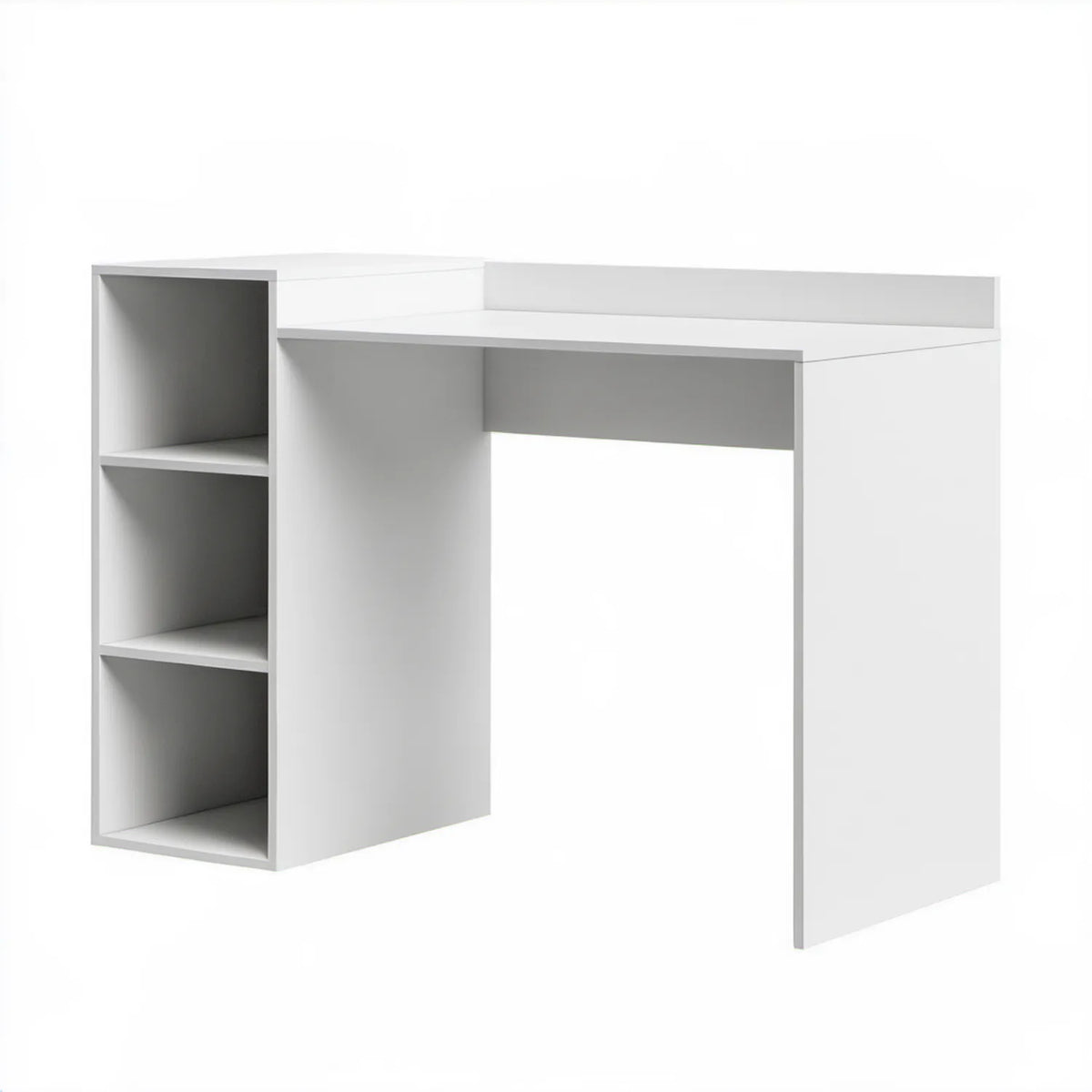 Białe biurko komputerowe z półkami 120 x 60 x 75 cm z płyty laminowanej
