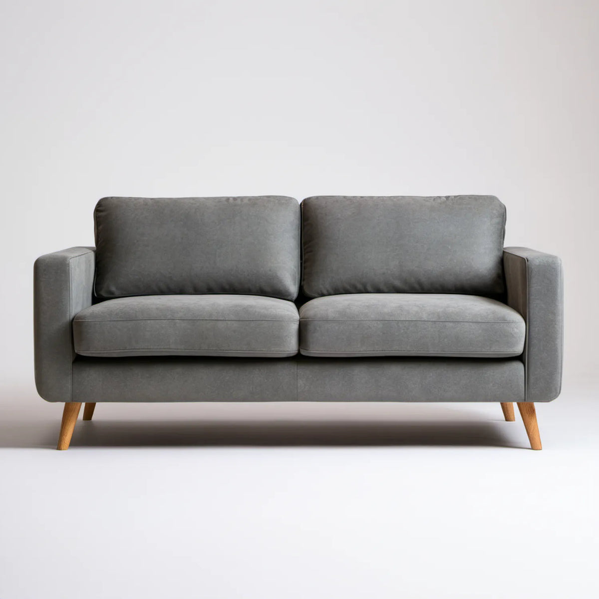Dwuosobowa sofa skandynawska szara 160 × 85 × 85 cm z tapicerką z mikrofibry